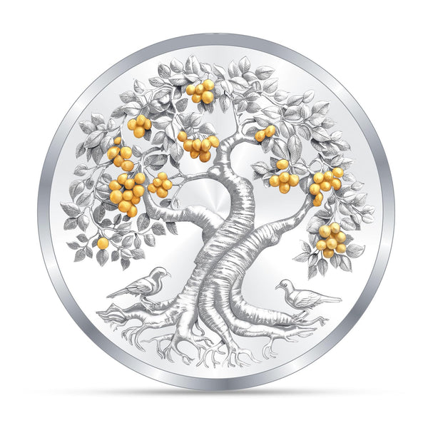 BIS Hallmarked Banyan Tree Colour 999 Pure Silver Coin