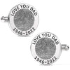 Personalised 925 Sterling Silver Actual Fingerprint Engraved Memorial Cufflink for Men Boys and Father