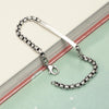 925 Sterling Silver Round Box Chain ID Bracelet for Men and Boys