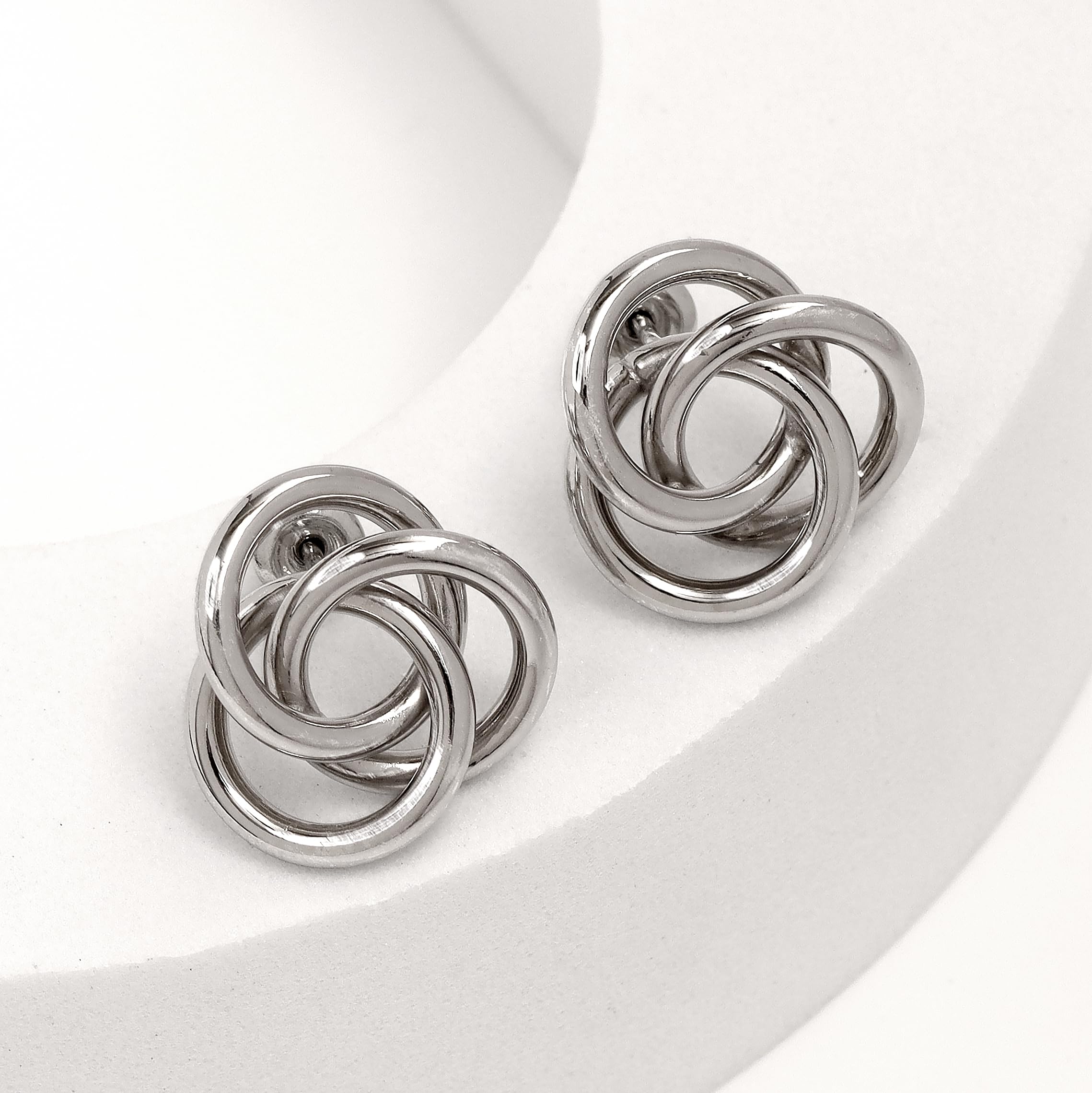 925 Sterling Silver Love Knot Stud Earrings for Women