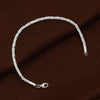 925 Sterling Silver Italian Handmade Round Byzantine Link Chain Bracelet for Women 0.25CM