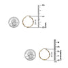 925 Sterling Silver Two-Tone Light-Weight Italian Design Hoop Earrings for Women