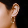 925 Sterling Silver BIG Design Hoop Earrings for Women 45 MM