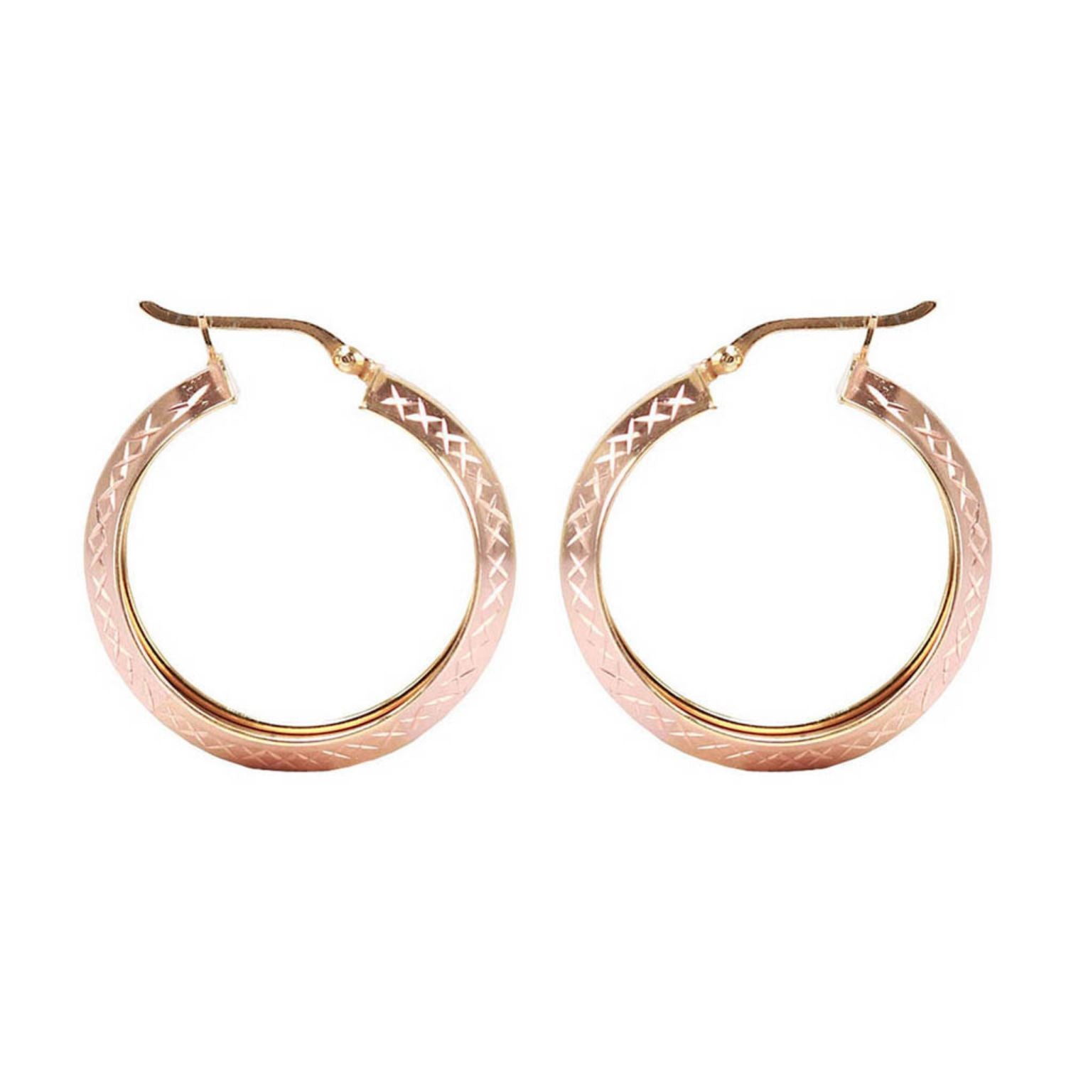 925 Sterling Silver Three Tone Hoop Earrings for Teen Women