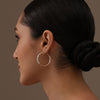 925 Sterling Silver Three Tone Hoop Earrings Teen Women 35 MM