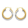 925 Sterling Silver Intertwining Round Tube Hoop Earrings for Women 28 MM