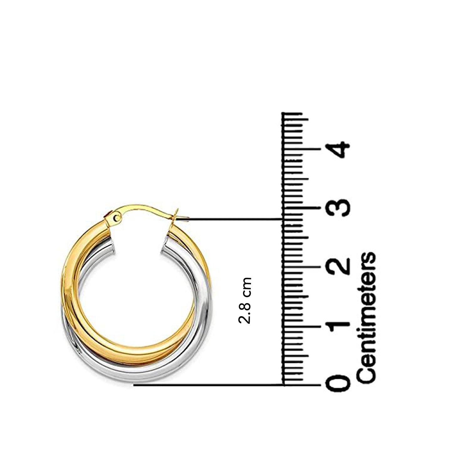 925 Sterling Silver Intertwining Round Tube Hoop Earrings for Women 28 MM