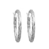 925 Sterling Silver Texture Hoop Earrings for Women 30 MM