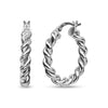 925 Sterling Silver Twisted Tube Hoop Earrings for Women 26 MM