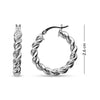 925 Sterling Silver Twisted Tube Hoop Earrings for Women 26 MM