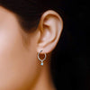 925 Sterling Silver Birthstone Hoop Earrings for Teen Women (3 MM Topaz)