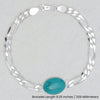 925 Sterling Silver Designer Figaro Chain Turquoise Stone Salman Khan Bracelet for Men and Boys 8.5 Inches