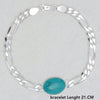 925 Sterling Silver Designer Figaro Chain Turquoise Stone Salman Khan Bracelet for Men and Boys 21 CM