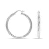 925 Sterling Silver Hoop Earrings for Women Diamond-Cut Classic Italian Design Earring Hoops for Women 35MM