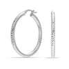 925 Sterling Silver Hoop Earrings for Women Diamond-Cut Classic Italian Design Earring Hoops for Women 40MM