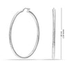 925 Sterling Silver Extra Large Hoop Earrings for Women Diamond-Cut Classic Italian Design Earring Hoops for Women 60MM