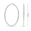 925 Sterling Silver Large Diamond-Cut Classic Italian Design Hoop Earrings for Women 70MM