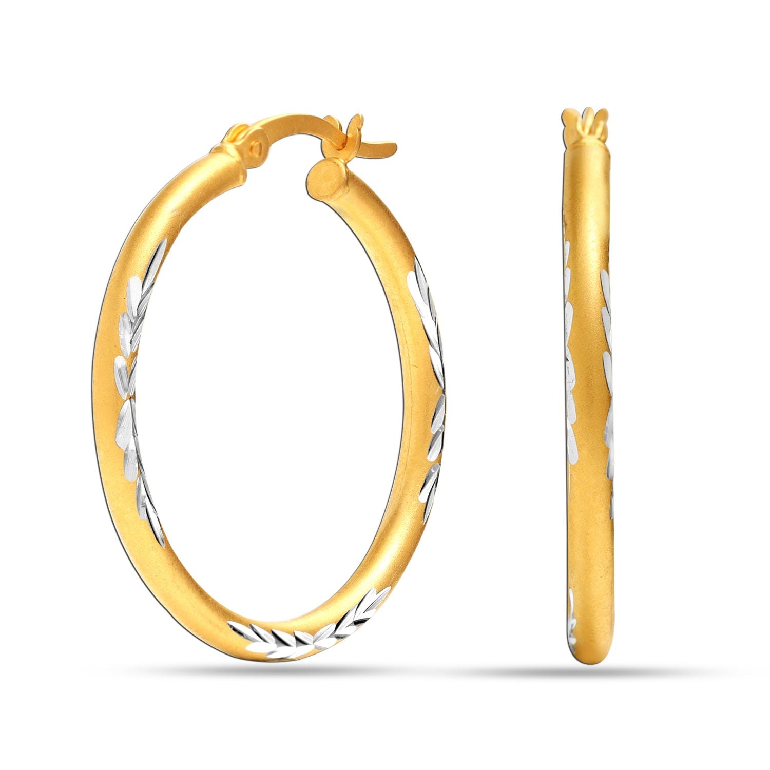 925 Sterling Silver Three Tone Hoop Earrings for Teen Women