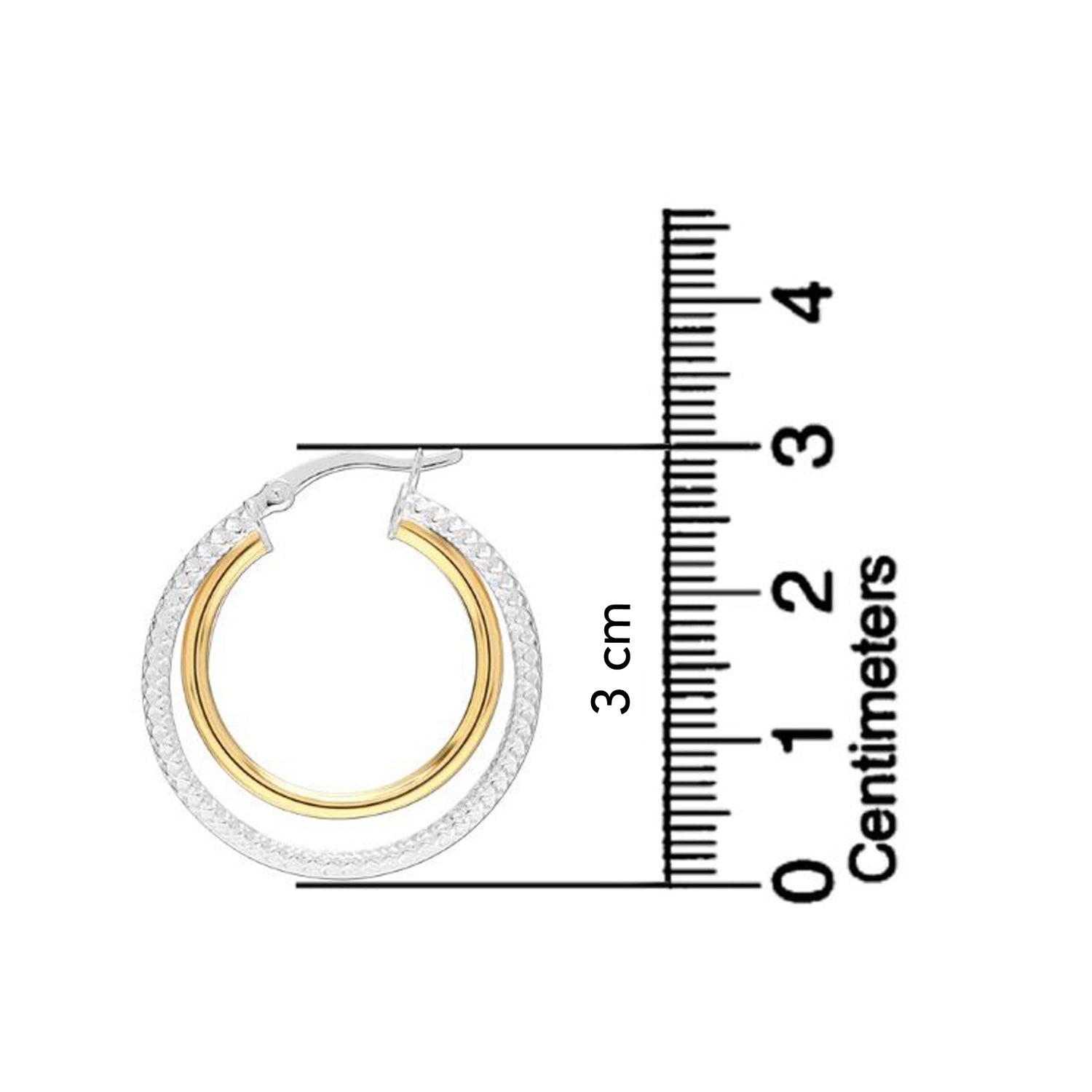 925 Sterling Silver 18K Gold-Plated Two-Tone Round Hoop Earrings for Women Teen