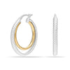 925 Sterling Silver 18K Gold-Plated Two-Tone Round Hoop Earrings for Women Teen