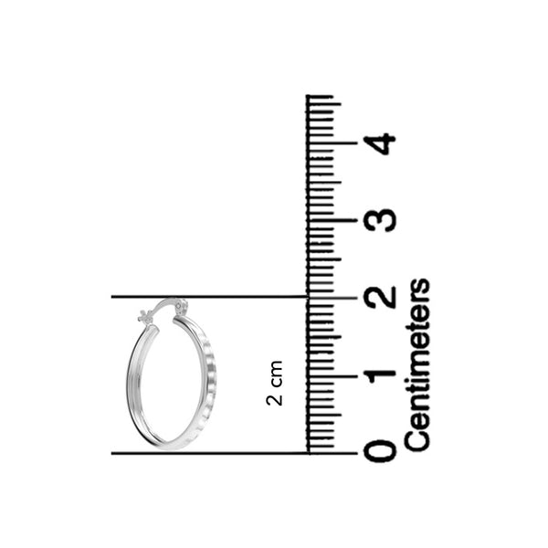 925 Sterling Silver Lightweight Italian Diamond-Cut Round Classic Click-Top Hoops Earrings for Women 3 MM