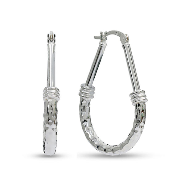 925 Sterling Silver Italian Design Hoop Earrings for Women