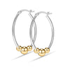 925 Sterling Silver 14K Gold-Plated Light-Weight Oval Two-Tone Hoop Earrings for Women