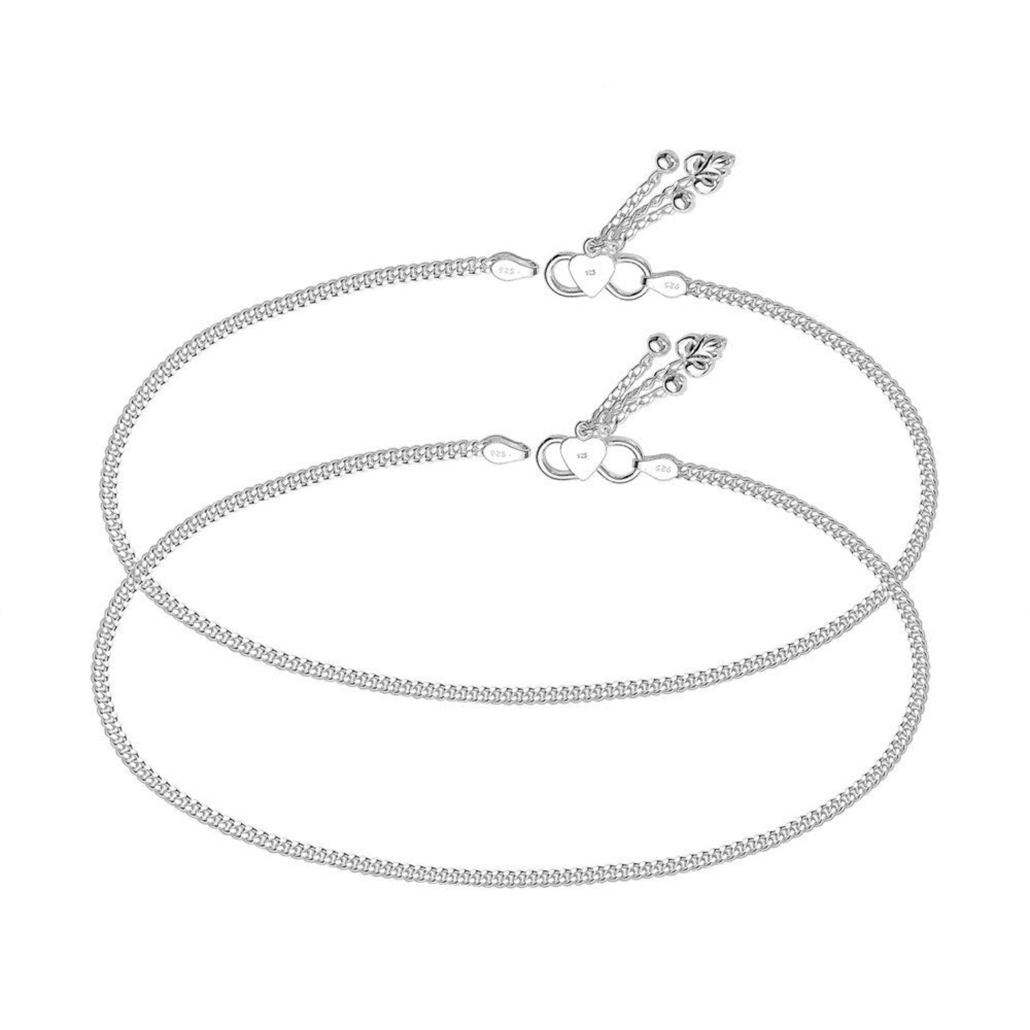 925 Sterling Silver Modern Anklets for Women and Girls