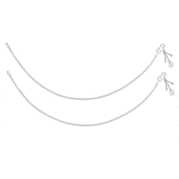 925 Sterling Silver Modern Sleek Chain Anklets for Women