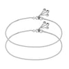 925 Sterling Silver Heart Shell Anklet Pair for Women