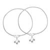 925 Sterling Silver Flowers Anklet Pair for Women