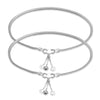 925 Sterling Silver Modern Sleek Chain Anklets Pair for Women