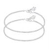 925 Sterling Silver Heart Anklet Pair for Women