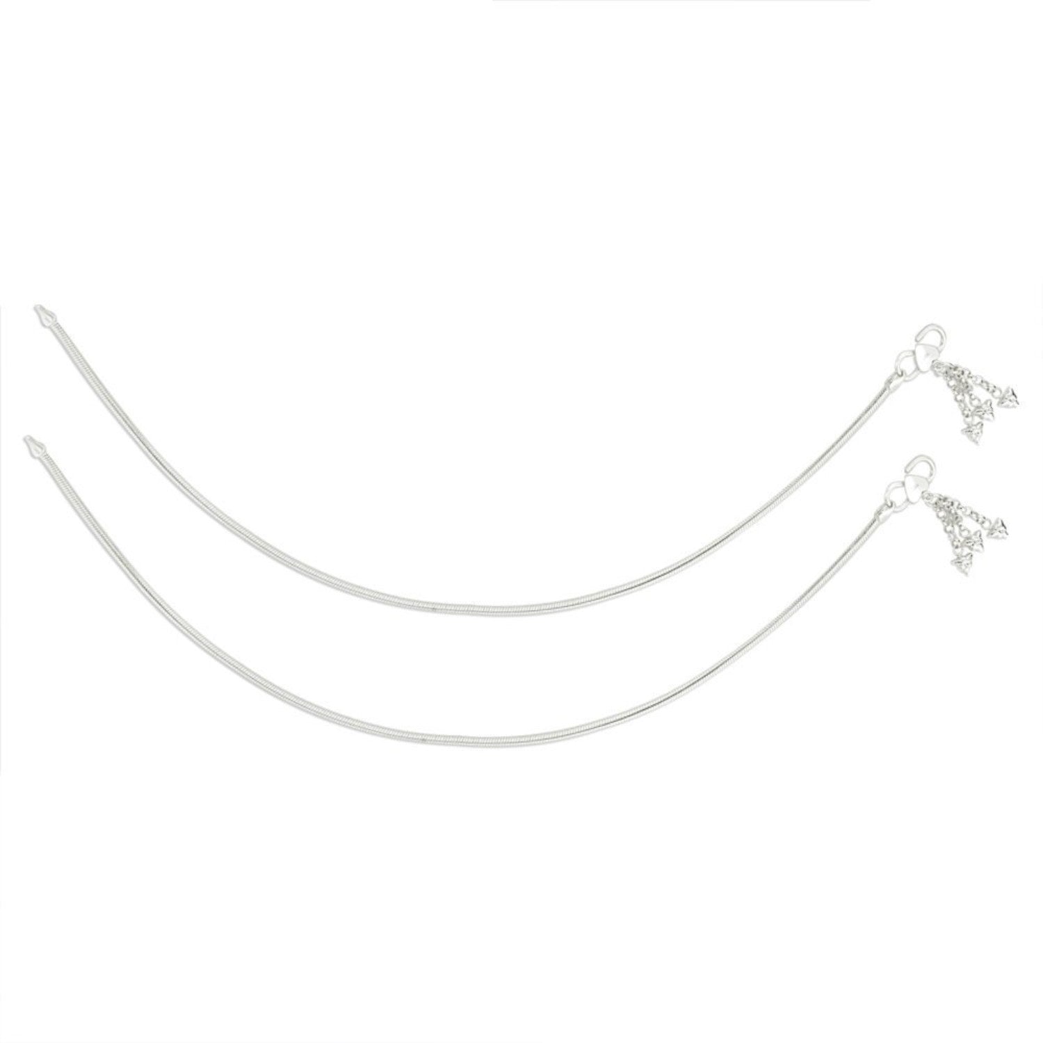 925 Sterling Silver Modern Sleek Chain Anklets for Women