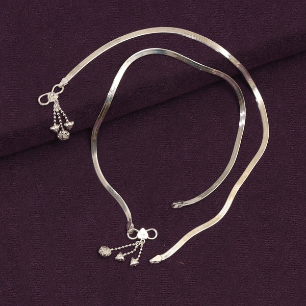 925 Sterling Silver Leaf Charm Chain Anklet for Women