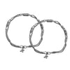 925 Sterling Silver Antique Oxidised Chain Ball Bead Anklets for Women