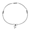 925 Sterling Silver Antique Oxidized Snake Chain Anklet for Women