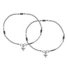 925 Sterling Silver Antique Oxidized Box Chain Anklets for Women