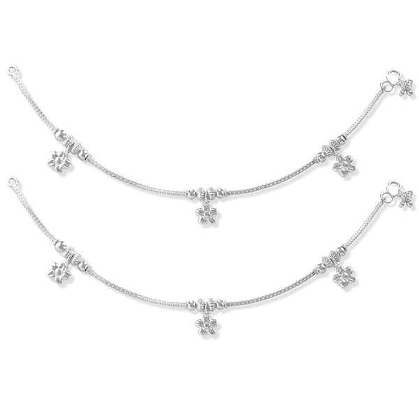 925 Sterling Silver Star Pair of Anklet for Women