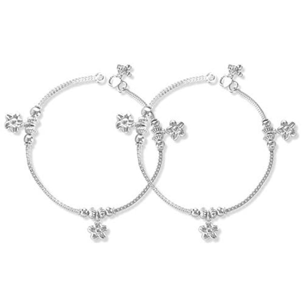 925 Sterling Silver Star Pair of Anklet for Women