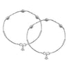 925 Sterling Silver Antique Oxidized Box Chain Anklets for Women