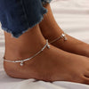 925 Sterling Silver Multi Heart with Balls Anklet Pair for Women