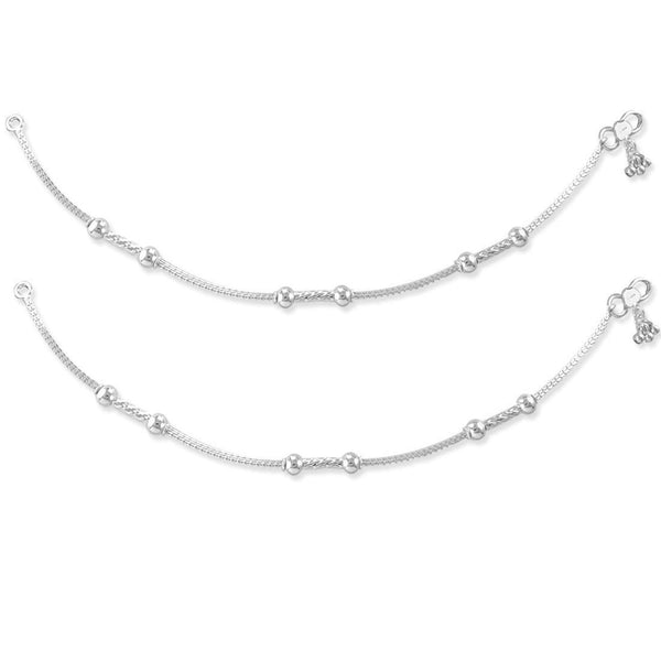 925 Sterling Silver Multi Hollow Balls Classic Anklet Pair for Women