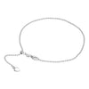 925 Sterling Silver Heart Charm Round Bead Ball Chain Adjustable Anklets for Women 1PC