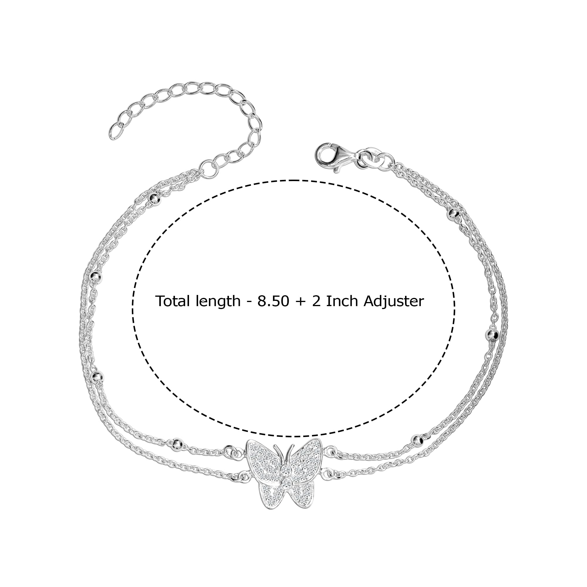 925 Sterling Silver Basic Link Beach Cable Chain Anklets for Women Teen 1 PC
