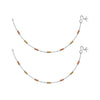 925 Sterling Silver Designer Multi Tone Diamond Cut Bead Anklets for Women And Girls