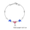 925 Sterling Silver Enameled Elephant Shape Modern Anklets for Kids 4 to 8 Year Girls