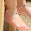 925 Sterling Silver Enameled Flower and Butterfly Shape Modern Anklets for Kids 4 to 8 Year Girls