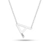 Personalised 925 Sterling Silver Large Initial with Engravable Name Offset Pendant Necklace for Men Women and Teen