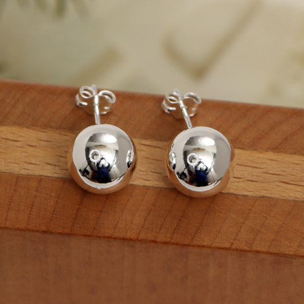 925 Sterling Silver Classic Ball-Post Stud Earrings for Men